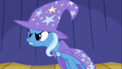 Size: 1366x768 | Tagged: safe, derpibooru import, screencap, trixie, pony, boast busters, angry, solo