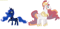 Size: 1024x502 | Tagged: safe, artist:mlpandlpsprincess, prince solaris, princess celestia, princess luna, alicorn, pony, rule 63