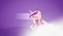 Size: 1920x1080 | Tagged: safe, artist:divideddemensions, princess cadance, alicorn, pony, mark wills, messy, messy mane, rascal flatts, solo, song reference, vector, wallpaper, what hurts the most