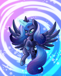 Size: 800x1000 | Tagged: safe, artist:shilokh, princess luna, alicorn, pony, female, horn, magic, mare, solo