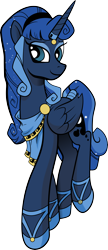 Size: 3550x8250 | Tagged: safe, alternate version, artist:cencerberon, idw, princess luna, alicorn, pony, reflections, spoiler:comic, artemis luna, clothes, female, horn ring, mare, simple background, slippers, smiling, solo, tail wrap, toga, transparent background, vector