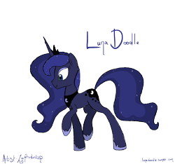 Size: 3456x3240 | Tagged: safe, artist:zacproductions, princess luna, alicorn, pony, lunadoodle, simple background, sketch, solo