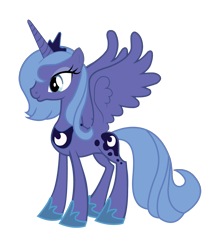 Size: 1400x1572 | Tagged: artist needed, source needed, safe, princess luna, alicorn, pony, s1 luna, simple background, solo, spread wings