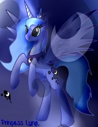 Size: 785x1018 | Tagged: safe, artist:marshmallowwithchoco, princess luna, alicorn, pony, female, horn, mare, simple background, solo