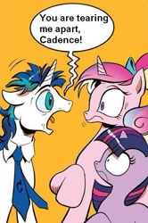 Size: 365x549 | Tagged: safe, princess cadance, shining armor, twilight sparkle, alicorn, pony, unicorn, spoiler:comic, exploitable meme, meme, nostalgia critic, screaming armor, the room