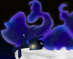 Size: 1002x808 | Tagged: safe, artist:angel-the-angel, princess luna, alicorn, pony, female, horn, mare, solo, stars