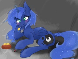 Size: 640x480 | Tagged: safe, artist:azurepicker, princess luna, alicorn, pony, eating, remote control, solo