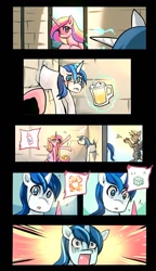 Size: 745x1295 | Tagged: safe, artist:bakki, princess cadance, shining armor, alicorn, pony, unicorn, comic, disguised baby changeling, paparazzi, plot