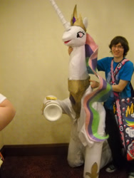 Size: 2736x3648 | Tagged: safe, princess celestia, human, cosplay, irl, irl human, photo, quadsuit, the burdened, underhoof