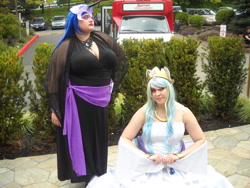 Size: 3648x2736 | Tagged: safe, artist:chochomaru, nightmare moon, princess celestia, human, cosplay, irl, irl human, photo