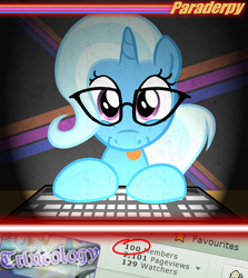 Size: 2500x2800 | Tagged: safe, artist:slitherpon, derpibooru import, trixie, pony, unicorn, female, glasses, high res, mare, solo