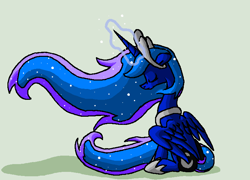 Size: 740x532 | Tagged: safe, artist:spyrophantom, princess luna, alicorn, pony, female, horn, mare, simple background, solo