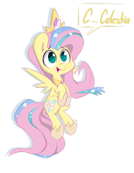 Size: 511x663 | Tagged: safe, artist:spaerk, fluttershy, princess celestia, alicorn, pegasus, pony, clothes, costume, fake cutie mark, female, mare, open mouth, shylestia, solo