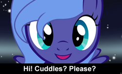 Size: 1600x973 | Tagged: safe, screencap, princess luna, alicorn, pony, bronybait, caption, cs captions, cute, filly, foal, lunabetes, solo, woona