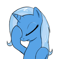 Size: 1000x1000 | Tagged: safe, artist:theparagon, derpibooru import, trixie, pony, unicorn, ask trixie, facehoof, female, mare, reaction image, solo