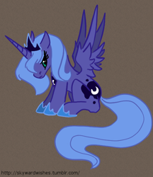 Size: 474x548 | Tagged: safe, artist:rakuji, princess luna, alicorn, pony, s1 luna, simple background, sitting, solo