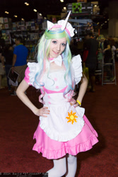 Size: 1365x2048 | Tagged: safe, artist:skywardelf, princess celestia, human, clothes, cosplay, irl, irl human, maid, photo