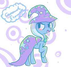 Size: 1009x953 | Tagged: safe, artist:caramelflower, derpibooru import, trixie, pony, unicorn, blushing, female, mare, solo