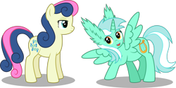 Size: 5092x2559 | Tagged: safe, artist:9de-light6, bon bon, lyra heartstrings, sweetie drops, alicorn, pony, absurd resolution, alicornified, bon bon is not amused, ear fluff, lyracorn, race swap, simple background, this isn't even my final form, transparent background