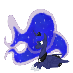 Size: 500x500 | Tagged: safe, artist:breadcipher, princess luna, alicorn, pony, lunadoodle, prone, simple background, solo, transparent background