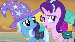 Size: 721x408 | Tagged: safe, derpibooru import, screencap, starlight glimmer, trixie, pony, to where and back again, cute, jewelry, necklace