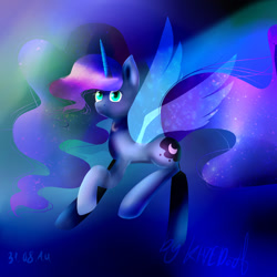 Size: 1024x1024 | Tagged: safe, artist:katedoof, princess luna, alicorn, pony, female, horn, mare, simple background, solo