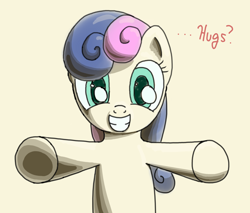 Size: 1452x1235 | Tagged: safe, artist:popprocks, bon bon, sweetie drops, bronybait, hug, hug request