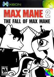 Size: 708x1000 | Tagged: safe, artist:nickyv917, princess cadance, shining armor, alicorn, pony, unicorn, crossover, game cover, max payne, max payne 2 the fall of max payne, parody, remedy, rockstar, xbox