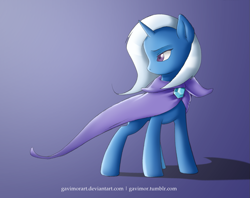 Size: 1073x848 | Tagged: safe, artist:gavimorart, derpibooru import, trixie, pony, unicorn, blue coat, female, horn, mare, shadow, solo, two toned mane