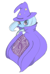 Size: 1165x1704 | Tagged: safe, artist:bombergranatepop, derpibooru import, trixie, pony, unicorn, blue coat, female, horn, mare, solo, two toned mane