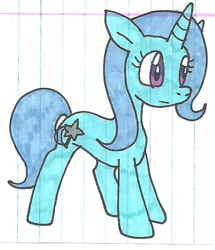 Size: 546x634 | Tagged: safe, artist:cmara, derpibooru import, trixie, pony, unicorn, female, lined paper, mare, solo, traditional art
