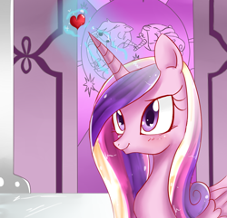 Size: 700x675 | Tagged: safe, artist:haruliina, princess cadance, alicorn, pony, heart, magic, solo