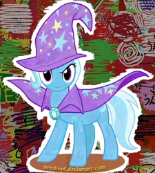 Size: 900x1000 | Tagged: safe, artist:neeshoof, derpibooru import, trixie, pony, unicorn, blue coat, female, horn, mare, solo, two toned mane