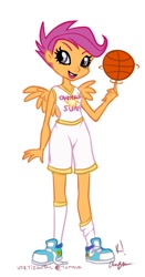 Size: 390x744 | Tagged: safe, artist:vertizontal, scootaloo, equestria girls, basketball, equestria girls-ified, skinny, winged humanization