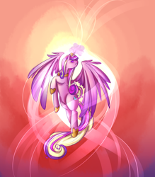 Size: 2422x2759 | Tagged: safe, artist:rubyrue, princess cadance, alicorn, pony, flying, magic, solo