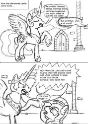 Size: 822x1164 | Tagged: safe, artist:mysticolt, princess celestia, alicorn, pony, castle mane-ia, comic, royal guard, sketch