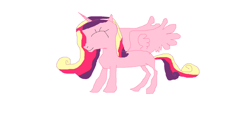 Size: 1024x493 | Tagged: safe, artist:soramario77, princess cadance, alicorn, pony, 1000 hours in ms paint, crappy art, eyes closed, ms paint, simple background, solo, spread wings, white background