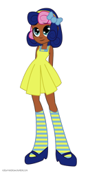 Size: 442x866 | Tagged: safe, artist:robynne, bon bon, sweetie drops, equestria girls, clothes, dark skin, human coloration