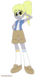 Size: 442x866 | Tagged: safe, artist:robynne, derpy hooves, equestria girls, blonde hair, clothes, female, humanized
