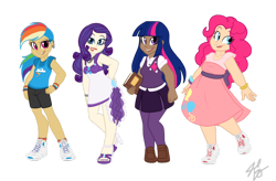 Size: 1024x672 | Tagged: safe, artist:alittleriddle, pinkie pie, rainbow dash, rarity, twilight sparkle, equestria girls, diversity, humanized, simple background, sweater vest, transparent background, twoiloight spahkle