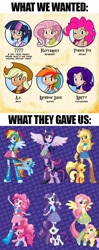 Size: 696x1758 | Tagged: safe, artist:megasweet, applejack, fluttershy, pinkie pie, rainbow dash, rarity, twilight sparkle, equestria girls, canter girls, equestria girls drama, hasbro, hilarious in hindsight, humanized, mane six, meme, meta, op is trying to start shit