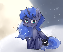 Size: 900x750 | Tagged: safe, artist:gyaheung, princess luna, alicorn, pony, female, horn, mare, sleepy, solo