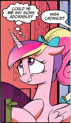 Size: 174x303 | Tagged: safe, idw, princess cadance, alicorn, pony, spoiler:comic, lip bite, solo