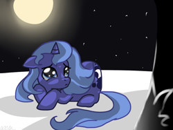 Size: 800x600 | Tagged: safe, artist:arianalovesyou, princess luna, alicorn, pony, moon, s1 luna, solo