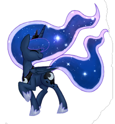 Size: 650x700 | Tagged: safe, artist:breadcipher, princess luna, alicorn, pony, eyes closed, happy, lunadoodle, raised hoof, simple background, smiling, solo, transparent background