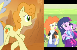 Size: 500x327 | Tagged: safe, artist:cheryl-jum, screencap, carrot top, golden harvest, spike, twilight sparkle, dog, equestria girls, equestria girls (movie), spike the dog