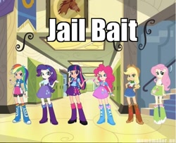 Size: 400x325 | Tagged: safe, applejack, fluttershy, pinkie pie, rainbow dash, rarity, twilight sparkle, equestria girls, clothes, drama, eqg promo pose set, equestria girls drama, human coloration, humanized, jailbait, rest your sphincters, skirt, twoiloight spahkle