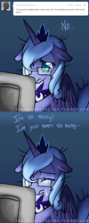 Size: 640x1600 | Tagged: safe, artist:ambunny, princess luna, alicorn, pony, ask, ask-princessluna, comic, computer, crying, s1 luna, solo, tumblr