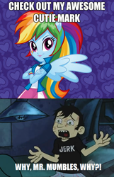 Size: 522x812 | Tagged: safe, rainbow dash, equestria girls, awesome cutie mark, dan, dan vs, exploitable meme, meme