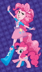 Size: 332x565 | Tagged: safe, artist:thelastgherkin, edit, pinkie pie, equestria girls, ponied up, yaranaika